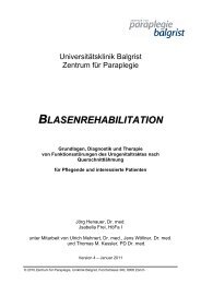 BLASENREHABILITATION - Uniklinik Balgrist