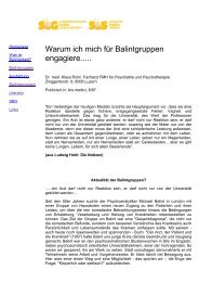 Klaus Rohr: 'Warum ich mich für Balintgruppen engagiere.....'