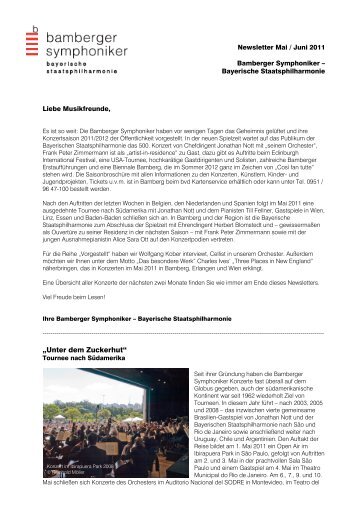 12_Newsletter Mai-Juni 2011 - Bamberger Symphoniker