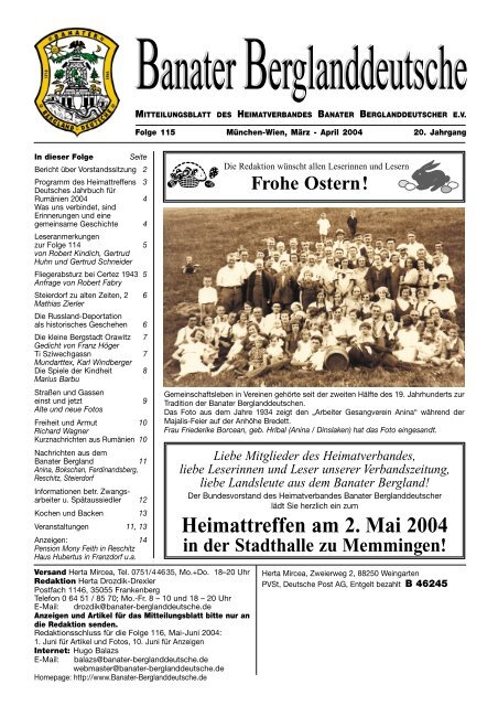 Heimattreffen am 2. Mai 2004 - Banater Berglanddeutsche
