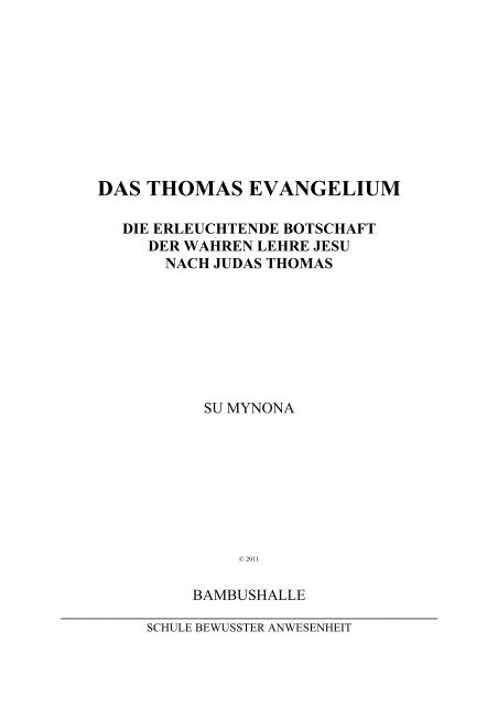 Das Evangelium nach Thomas.pdf - bei BAMBUSHALLE