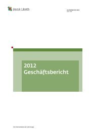 Geschäftsbericht 2012 - Bank Linth