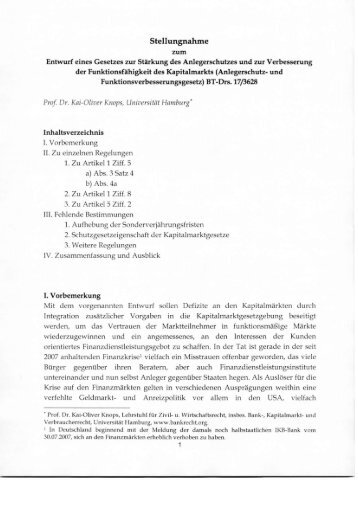 Prof. Dr. Kai-Oliver Knops - Lehrstuhl für Zivil- und Wirtschaftsrecht