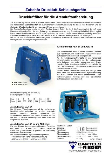 Druckluftfilter - Bartels & Rieger GmbH & Co
