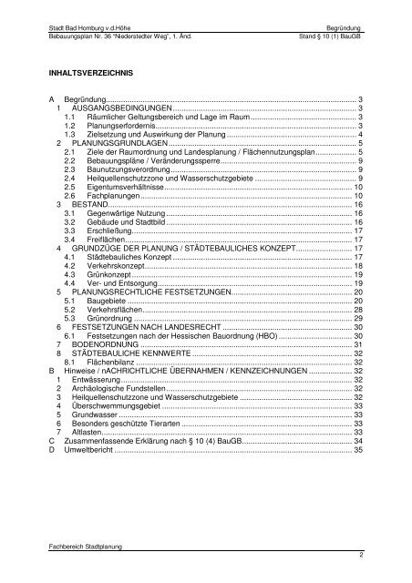 Begründung mit Umweltbericht - Stadtplanung - Bad-Homburg