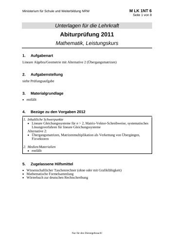 Abiturprüfung 2011 - Bastgen.de