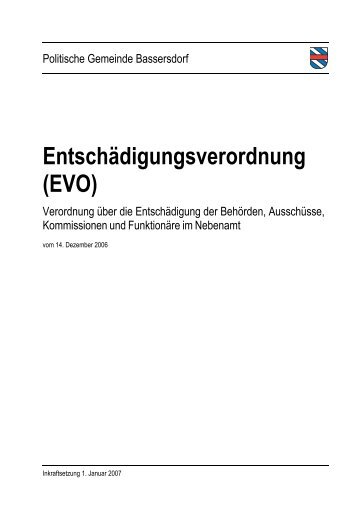 Entschädigungsverordnung EVO _2006 - Bassersdorf