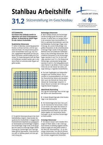 Stützenstellung im Geschossbau