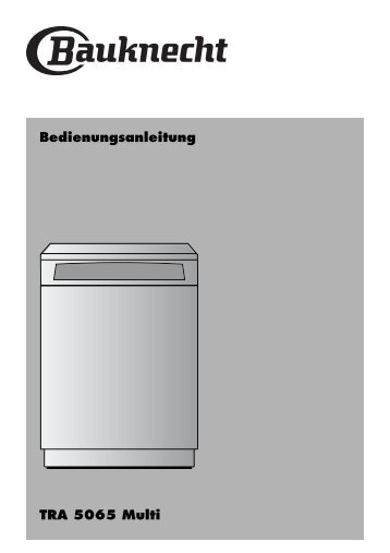 Bauknecht Waschmaschine Bedienungsanleitung