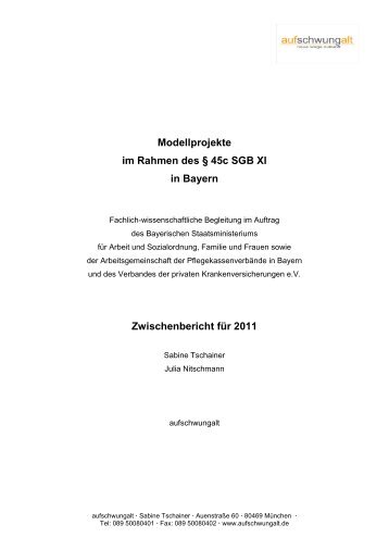 Modellprojekte im Rahmen des § 45c SGB XI in ... - aufschwungalt.de