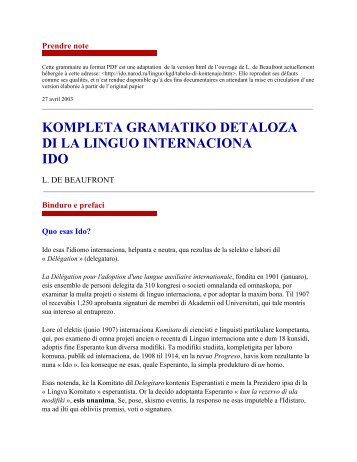 KOMPLETA GRAMATIKO DETALOZA DI LA LINGUO - Free