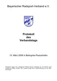 Protokoll des Verbandstags - Bayerischer Radsportverband