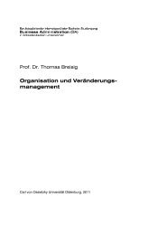 Organisation und Veränderungs- management - Universität Oldenburg