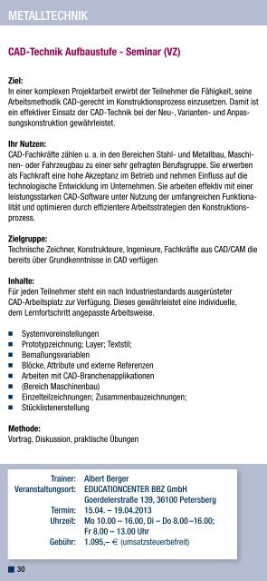 Quartalsprogramm - BBZ Berufsbildungszentrum Fulda