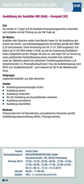 Quartalsprogramm - BBZ Berufsbildungszentrum Fulda