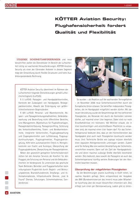Kotter Aviation Security Flughafensicherheit Fordert Bdsw