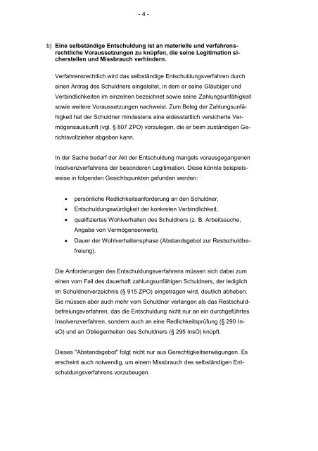 Thesen zur Reform der Verbraucherentschuldung