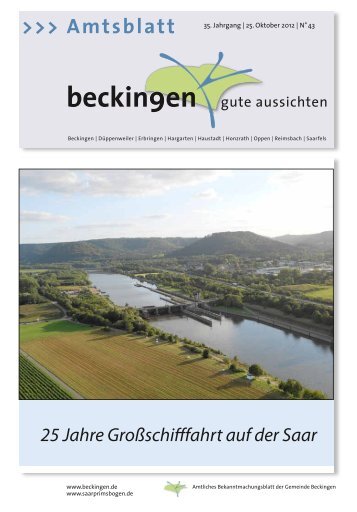 Ausgabe 43/2012 - Gemeinde Beckingen