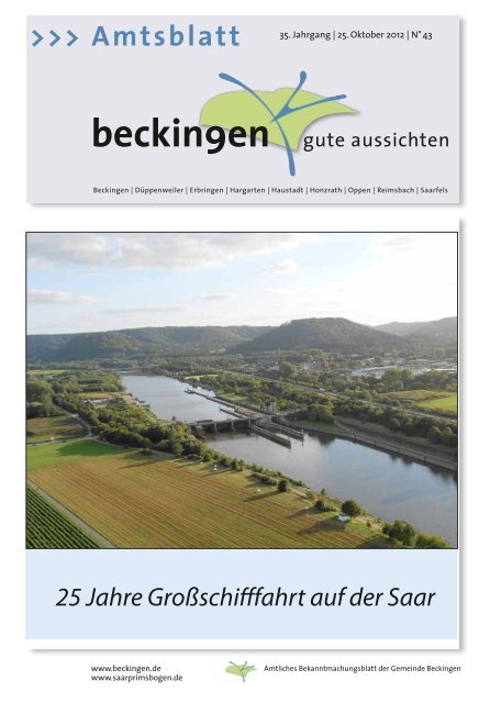 Ausgabe 43/2012 - Gemeinde Beckingen