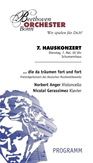 7. HAUSKONZERT im Schumannhaus - Beethoven Orchester Bonn