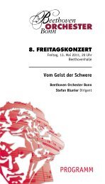 8. FREITAGSKONZERT Beethovenhalle - Beethoven Orchester Bonn