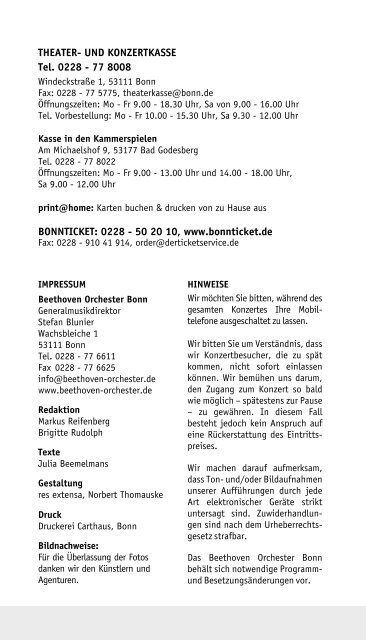 8. FREITAGSKONZERT Beethovenhalle - Beethoven Orchester Bonn