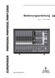 EUROPOWER PMP860M/PMP880S/PMP1280S - Behringer