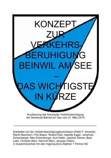 konzept zur verkehrs- beruhigung beinwil am see – das wichtigste in ...