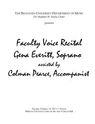 Faculty Voice Recital Gena Everitt, Soprano - Belhaven College