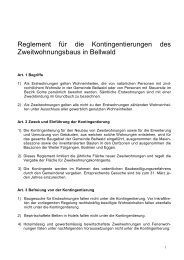 Reglement für die Kontingentierungen - Bellwald Tourismus