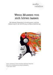 Akustische Kommunikation in Kunstmuseen - Audio Relation