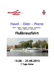 Havel – Oder – Peene Flußkreuzfahrt - Benninghoff Reisen