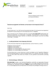 Informationsschreiben an Parteien und Behörden - Bergdietikon