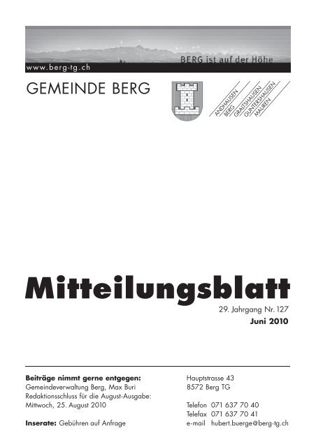 Mitteilungsblatt - Gemeinde Berg