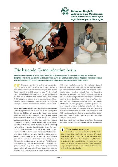 Informationen zur Sammelkampagne 2012 - Schweizer Berghilfe