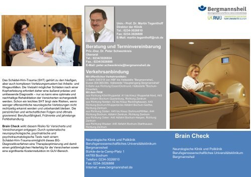 Braincheck (PDF) - Berufsgenossenschaftliches Universitätsklinikum ...
