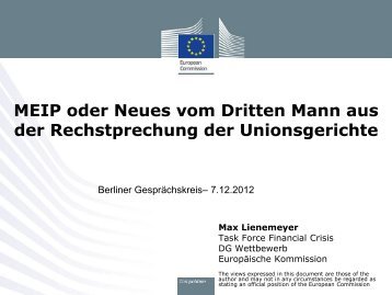 Dr. Max Lienemeyer - Berliner Gesprächskreis zum Europäischen ...