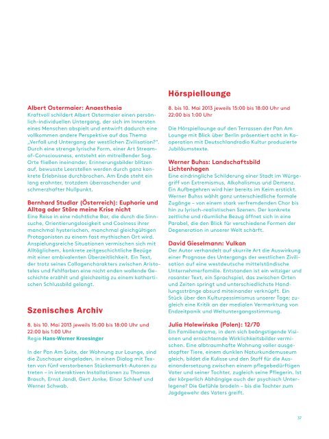 Magazin Theatertreffen 2013 - Berliner Festspiele