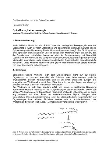 Spiralform, Lebensenergie und Matriarchat (pdf 703k) - Bernd Senf