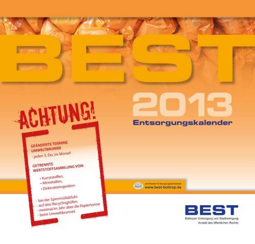 Entsorgungskalender 2013 - BEST-Bottrop