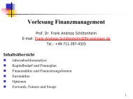 Vorlesung Finanzmanagement - Betriebswirtschaft.Info