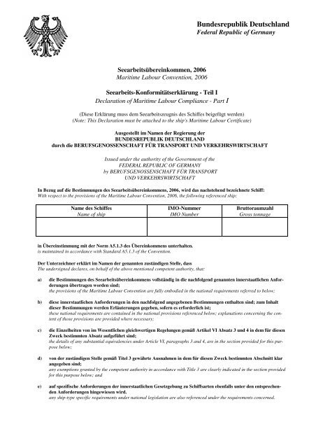 DMLC, Teil I - Berufsgenossenschaft für Transport und ...
