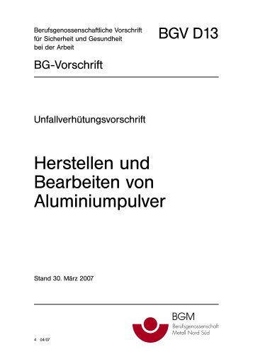 BGV D13 - Berufsgenossenschaft Holz und Metall