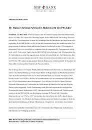 Dr. Hanns Christian Schroeder-Hohenwarth wird 90 Jahre