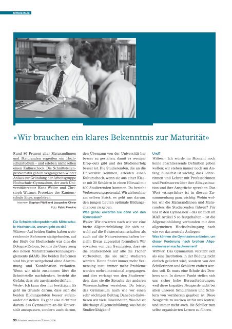 Machen Medien Schule? 4/06 - Bildungsdirektion - Kanton Zürich