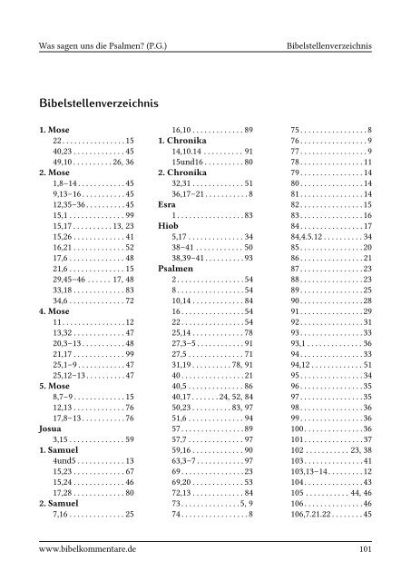 Was sagen uns die Psalmen? - Bibelkommentare.de