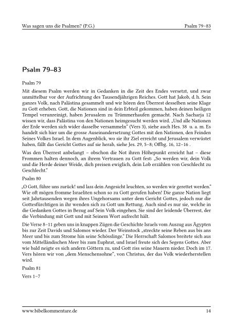 Was sagen uns die Psalmen? - Bibelkommentare.de