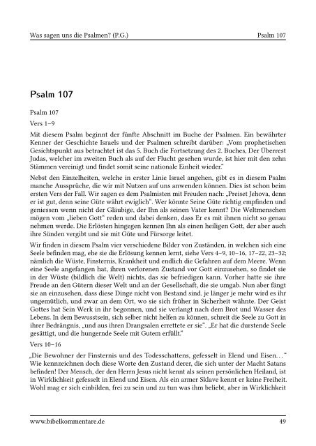 Was sagen uns die Psalmen? - Bibelkommentare.de