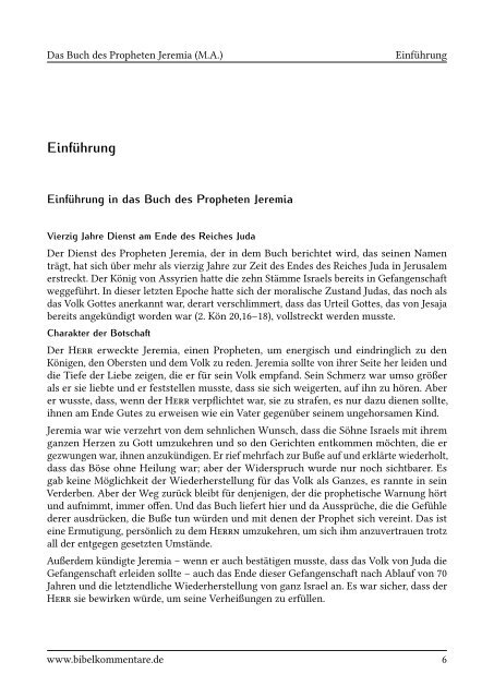 Das Buch des Propheten Jeremia - Bibelkommentare.de