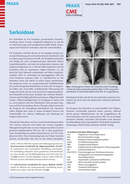 Sarkoidose - Berner Institut für Hausarztmedizin BIHAM - Universität ...